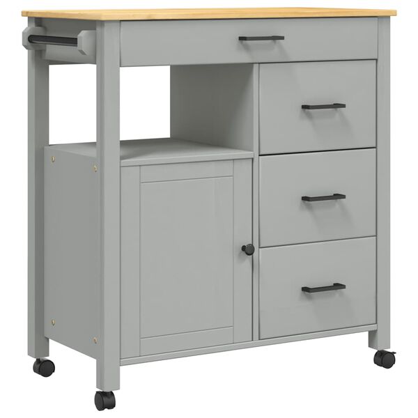 vidaXL Chariot de cuisine MONZA 84x40x88,5 cm bois massif de pin