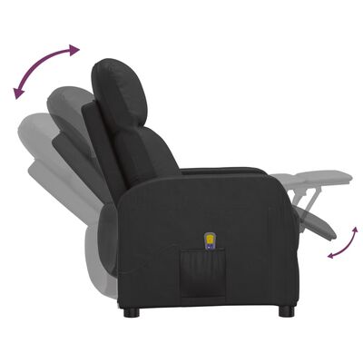 vidaXL Fauteuil de massage Noir Similicuir