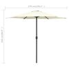 vidaXL Parasol de jardin et m&acirc;t en aluminium 270x246 cm Blanc sable