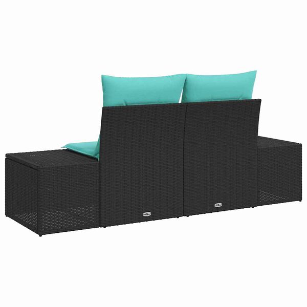 vidaXL Canap&eacute; de jardin avec coussin 184 x 62 x 69 cm polyrotin
