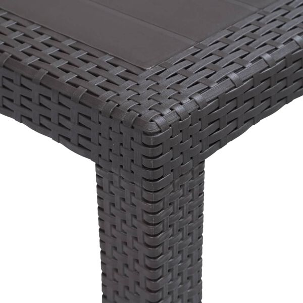 vidaXL Table de jardin Marron 220x90x72 cm Plastique Aspect de rotin