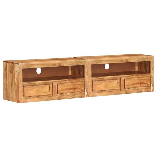 vidaXL Meubles TV 2 pcs 88x30x40 cm Bois d'acacia solide