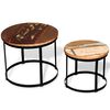 vidaXL Table basse 2 pcs Bois récupéré massif Rond 40 cm / 50 cm