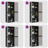 vidaXL Armoire de rangement d'ext&eacute;rieur gris et noir 65x37x165 cm PP
