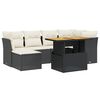 vidaXL Salon de jardin 7 pcs avec coussins noir r&eacute;sine tress&eacute;e