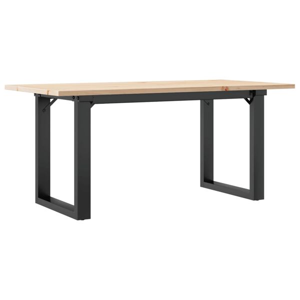 vidaXL Table basse cadre en O 90x40x45 cm bois de pin massif et acier