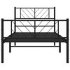 vidaXL Cadre de lit m&eacute;tal sans matelas avec pied de lit noir 100x190cm