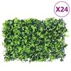 &nbsp;vidaXL Cl&ocirc;ture &agrave; feuilles artificielles 24 pcs vert 40x60 cm