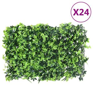 &nbsp;vidaXL Cl&ocirc;ture &agrave; feuilles artificielles 24 pcs vert 40x60 cm