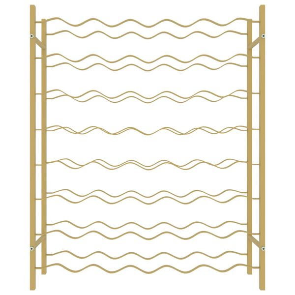 vidaXL Casier &agrave; bouteilles pour 48 bouteilles Dor&eacute; M&eacute;tal