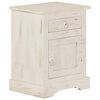vidaXL Table de chevet Blanc 40 x 30 x 50 cm Bois de manguier massif