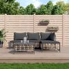 vidaXL Salon de jardin 5 pcs avec coussins anthracite r&eacute;sine tress&eacute;e