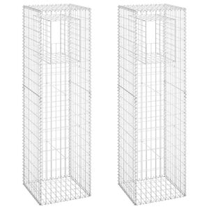 vidaXL Poteaux &agrave; panier de gabion 2 pcs 50x50x180 cm Fer