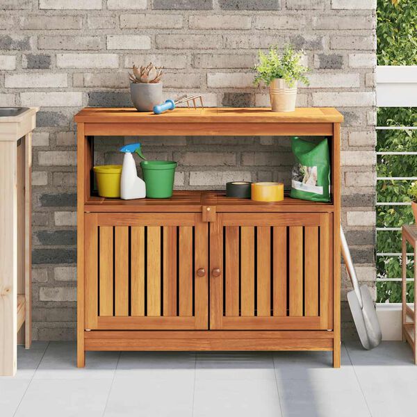 vidaXL Table console de jardin 80x35x75 cm bois massif d'acacia