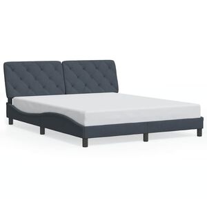 vidaXL Cadre de lit sans matelas gris fonc&eacute; 152x203 cm velours