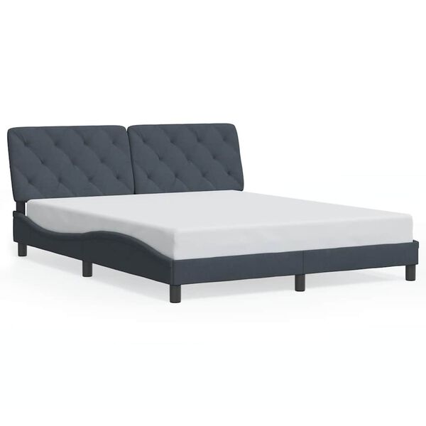 vidaXL Cadre de lit sans matelas gris fonc&eacute; 152x203 cm velours