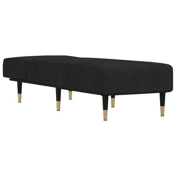 vidaXL Chaise longue noir velours