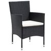 vidaXL Ensemble de bistro de jardin 5pcs R&eacute;sine tress&eacute;e et acacia Noir
