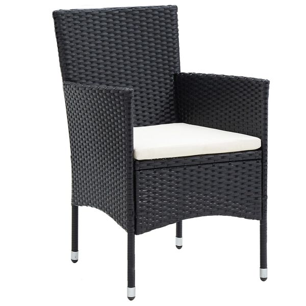 vidaXL Ensemble de bistro de jardin 5pcs R&eacute;sine tress&eacute;e et acacia Noir