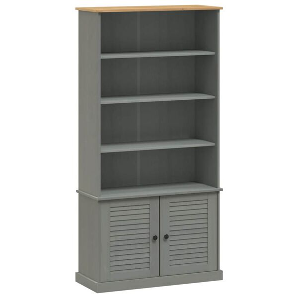 vidaXL Biblioth&egrave;que VIGO gris 85x35x170 cm bois massif de pin