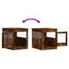 vidaXL Meuble de cage pour chiens ch&ecirc;ne fum&eacute; 64,5x80x71 cm