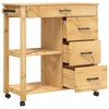 vidaXL Chariot de cuisine MONZA 84x40x88,5 cm bois massif de pin