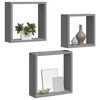 vidaXL &Eacute;tag&egrave;res murales sous forme de cube 3 pcs Gris MDF