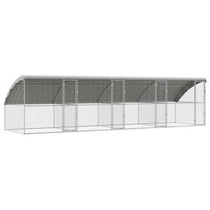 vidaXL Cage à poules Argent 800 x 200 x 198.5 cm Acier galvanisé