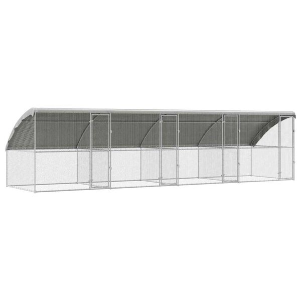 vidaXL Cage &agrave; poules 4 pcs Argent&eacute; 800 x 200 x 198,5 cm