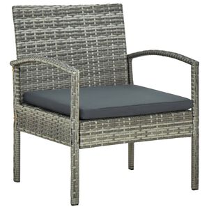 vidaXL Chaise de jardin avec coussin R&eacute;sine tress&eacute;e Gris