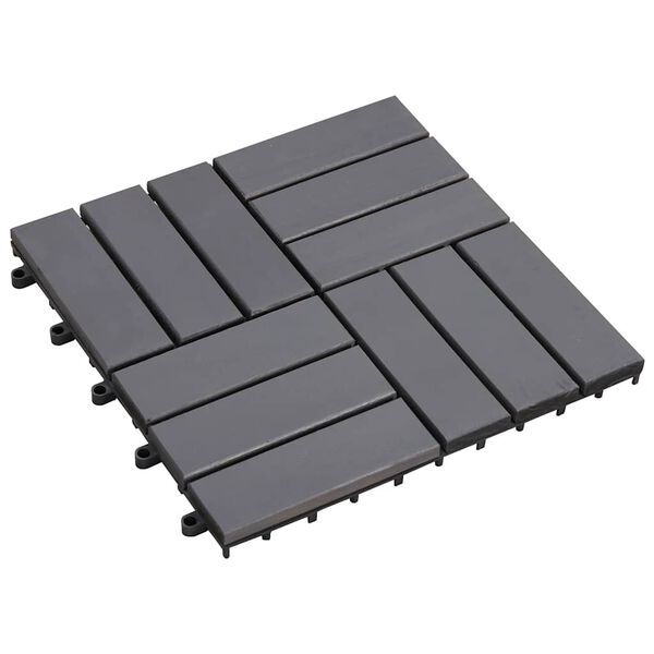 vidaXL Carreaux de terrasse 10pcs Délavage gris 30x30 cm Acacia solide