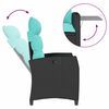 vidaXL Chaise de jardin inclinable avec table d'appoint noir polyrotin