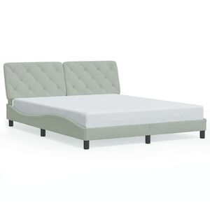 vidaXL Cadre de lit sans matelas gris clair 152x203 cm velours