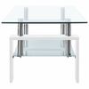 vidaXL Table basse Blanc et transparent 95x55x40 cm Verre trempé