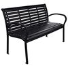 vidaXL Banc de jardin Noir 116 cm Acier et WPC
