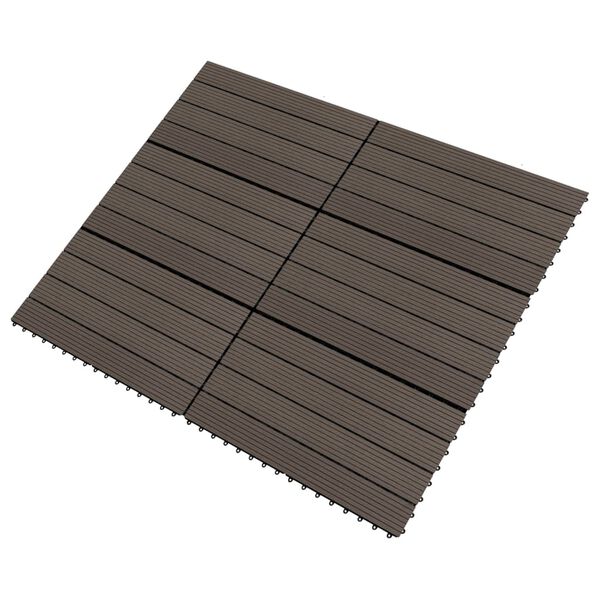 vidaXL Carreaux de terrasse 6 pcs WPC 60x30 cm 1,08 m² Marron foncé
