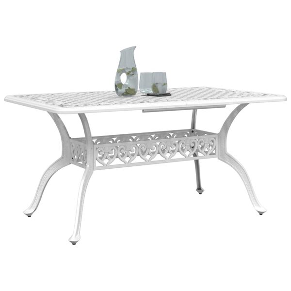 vidaXL Table de jardin blanc 150x90x72 cm aluminium coul&eacute;