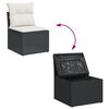 vidaXL Salon de jardin 3 pcs avec coussins noir r&eacute;sine tress&eacute;e