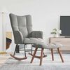 vidaXL Chaise à bascule avec repose-pied Gris clair Velours