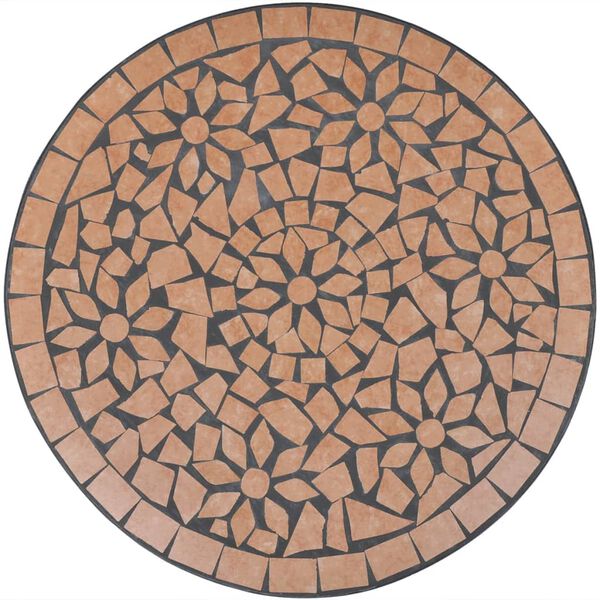 vidaXL Table de bistro Terre cuite 60 cm Mosaïque