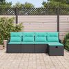 vidaXL Ensemble de canap&eacute; de jardin avec coussin 5 pcs Poly rotin