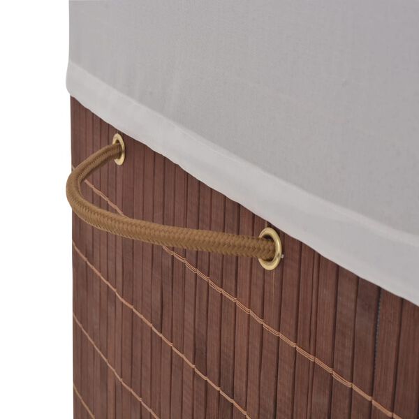 vidaXL Panier à linge rectangulaire Bambou Marron