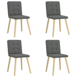vidaXL Chaises &agrave; manger lot de 4 gris fonc&eacute; tissu