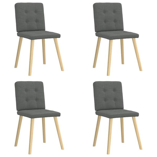 vidaXL Chaises &agrave; manger lot de 4 gris fonc&eacute; tissu