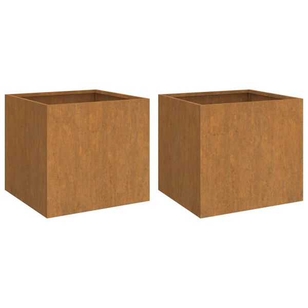 vidaXL Jardini&egrave;res 2 pcs 42x40x39 cm acier corten