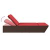vidaXL Chaise longue double avec coussins marron résine tressée
