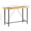 vidaXL Table de bar 150x70x107 cm Bois de manguier brut