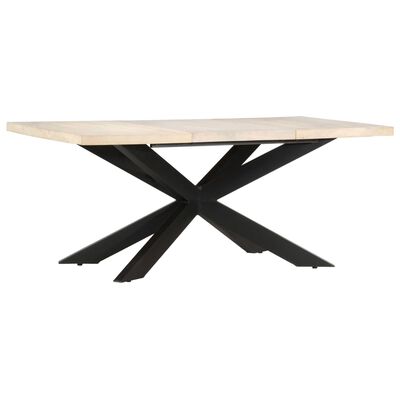 vidaXL Table à dîner 180x90x76 cm Bois de manguier massif blanchi