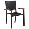 vidaXL Ensemble &agrave; manger de jardin 7 pcs R&eacute;sine tress&eacute;e Noir