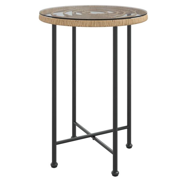 vidaXL Table de salle &agrave; manger &Oslash;55 cm Verre tremp&eacute; et acier